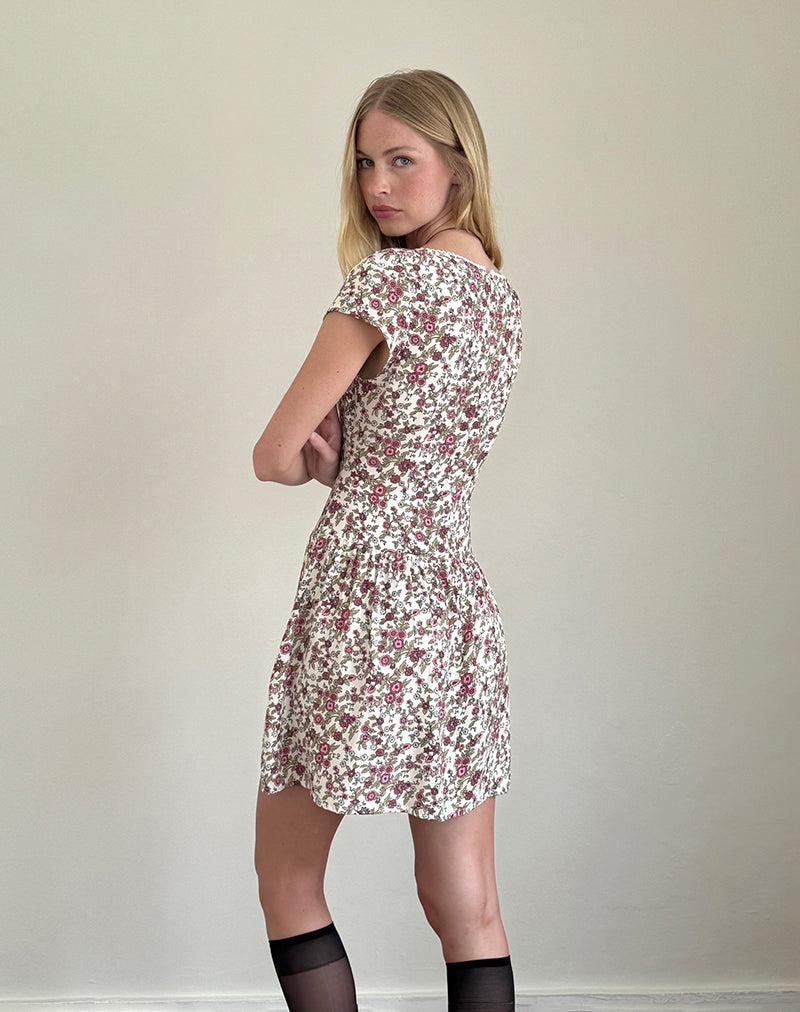 Tipani Minikleid in Vintage Bloom Elfenbein
