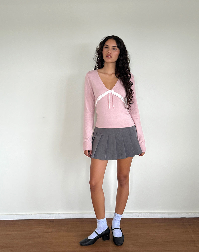 Bild von Tirzah Gebürstetes Strickoberteil in Rosa