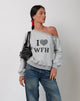 Image of Toria Sweatshirt in Grau meliert mit I Love WFH Grafik
