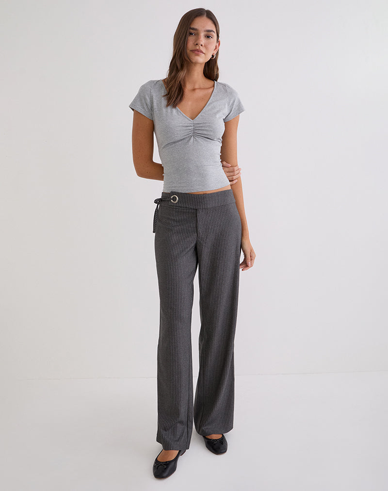 Tova Tie Tailoring Hose in Nadelstreifen grau