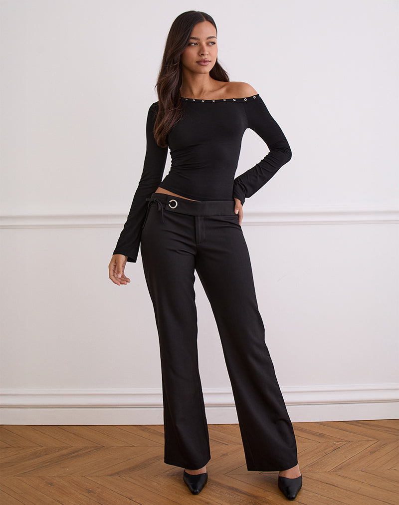 Image von Tova Tie Tailoring Hose in Schwarz