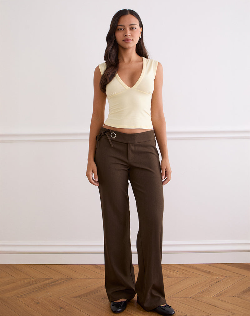 Tova Tie Tailoring Hose in Schokolade