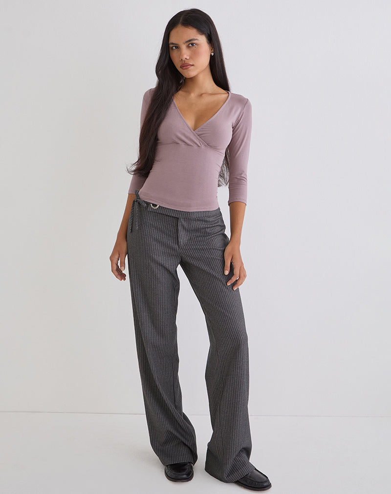 Image of Trudis Wrap Top in Jersey Dusty Mauve