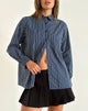 Image of Turner Hemd in Dunkelblau Indigo gestreift