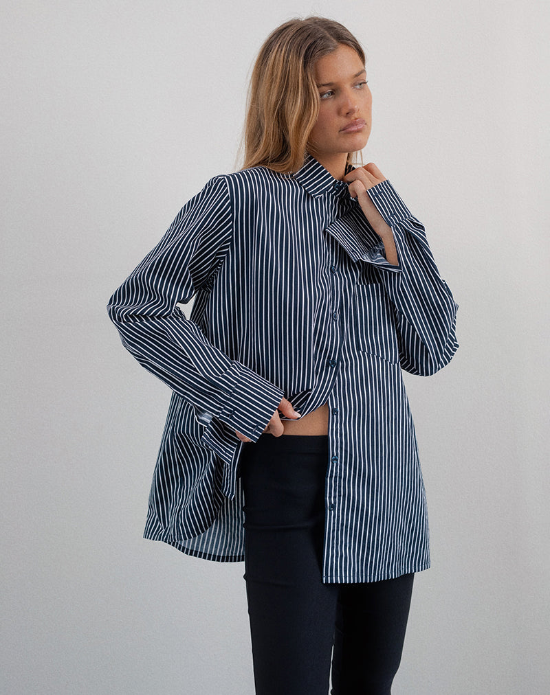 Image of Turner Hemd in Mono Stripe Navy