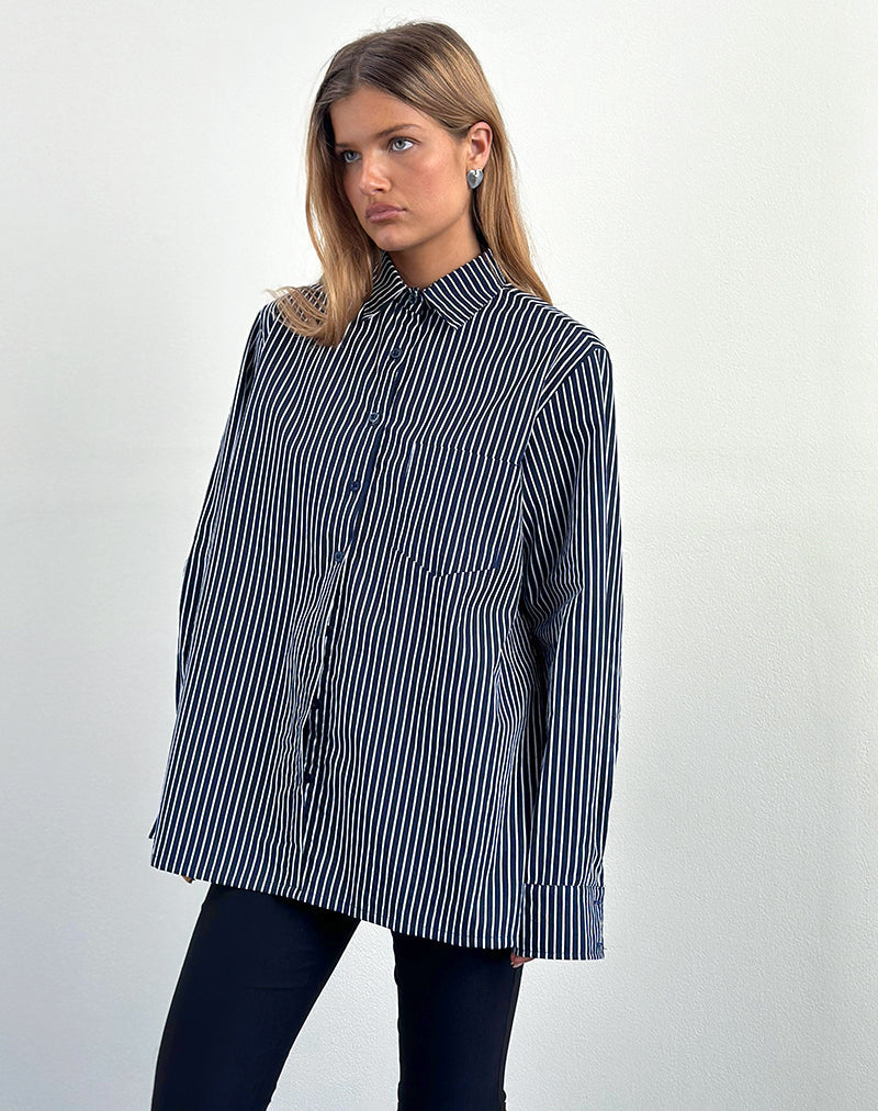 Image of Turner Hemd in Mono Stripe Navy