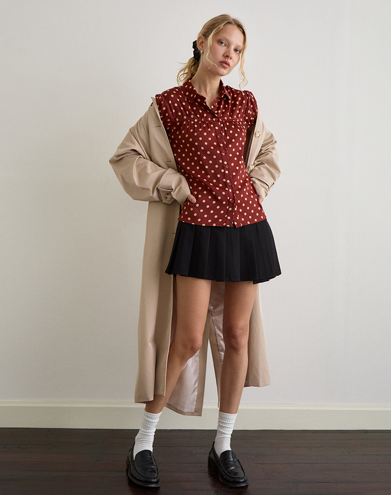Bild von Ulsan Fitted Shirt in Rot mit Polka-Print