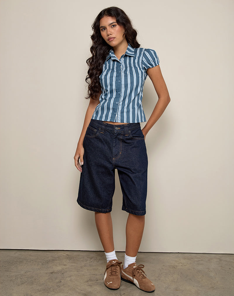 Ulsan Passformhemd aus Popeline Formal Stripe Navy