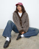 Image of Ura Strickjacke in Übergröße in Braun und Creme