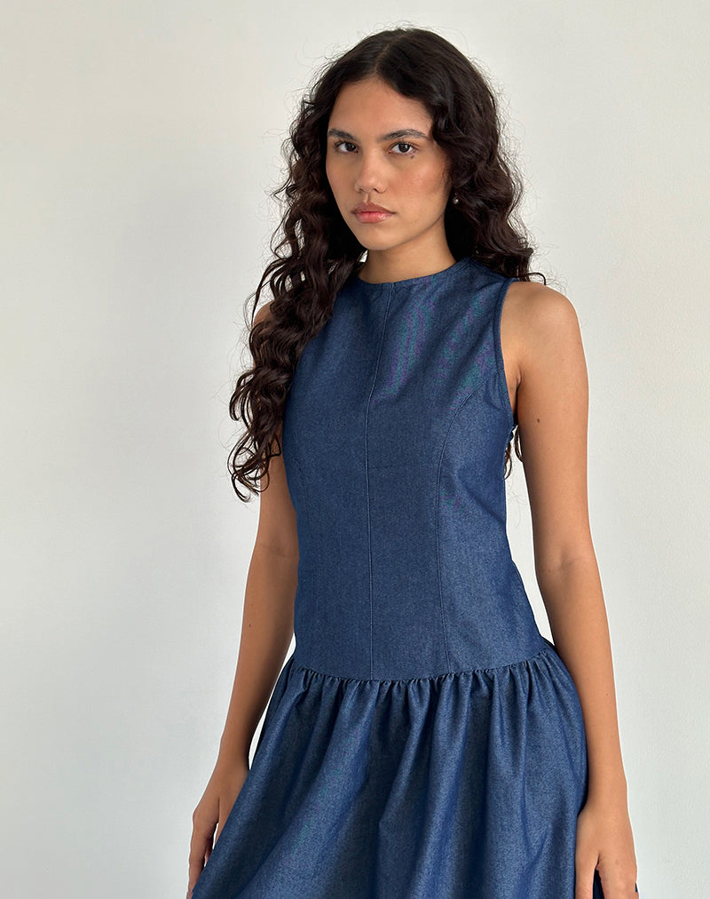 Bild von Uretta Maxikleid in Denim Indigo