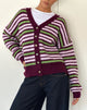 Bild von Uriela Strickjacke in Grün, Rosa und Burgunder Streifen
