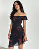 Image of Ursula Bardot Minikleid in Schwarz Vintage Rose
