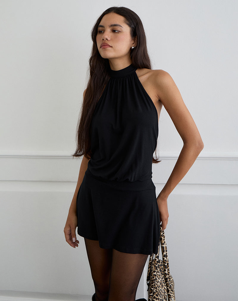 Image of Vaklina Minikleid aus Rayon Jersey Schwarz