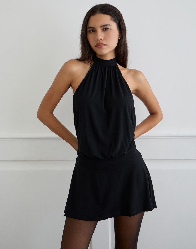 Image of Vaklina Minikleid aus Rayon Jersey Schwarz