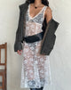 Image of Valea Ungefüttertes Midikleid in Elfenbein Big Rose Lace