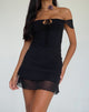 Image of Valory Bardot-Minikleid aus schwarzem Mesh
