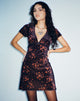 Image of Vania Minikleid in Rose Cluster Velvet