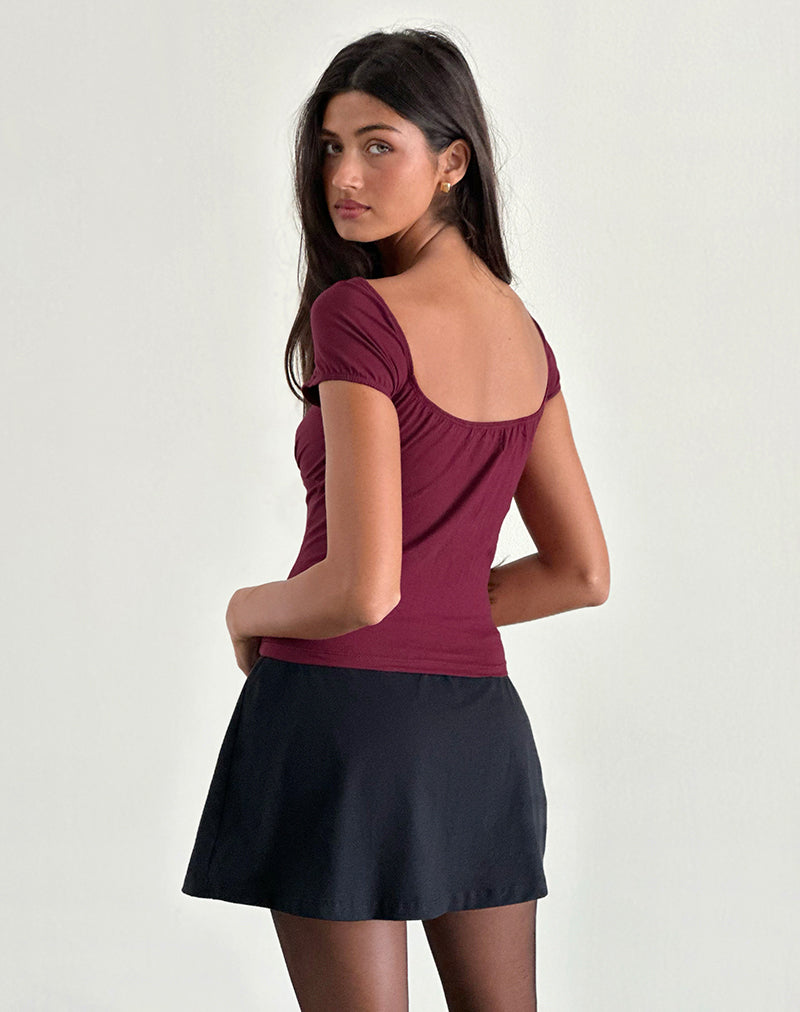 Bild von Vardah Top aus burgunderfarbenem Jersey