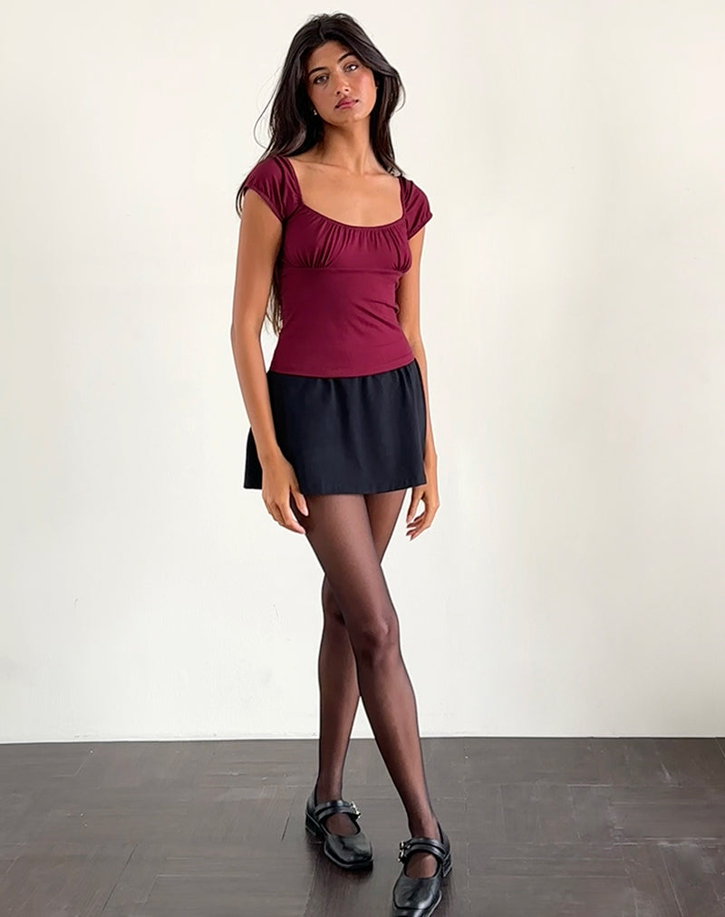 Bild von Vardah Top aus burgunderfarbenem Jersey