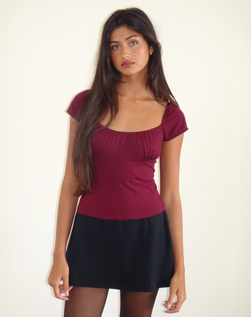 Bild von Vardah Top aus burgunderfarbenem Jersey
