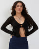 Image of Vella Strickjacke in Schwarz gestrickt