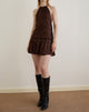Image of Veloria Minikleid aus Drapierung Pailletten Braun