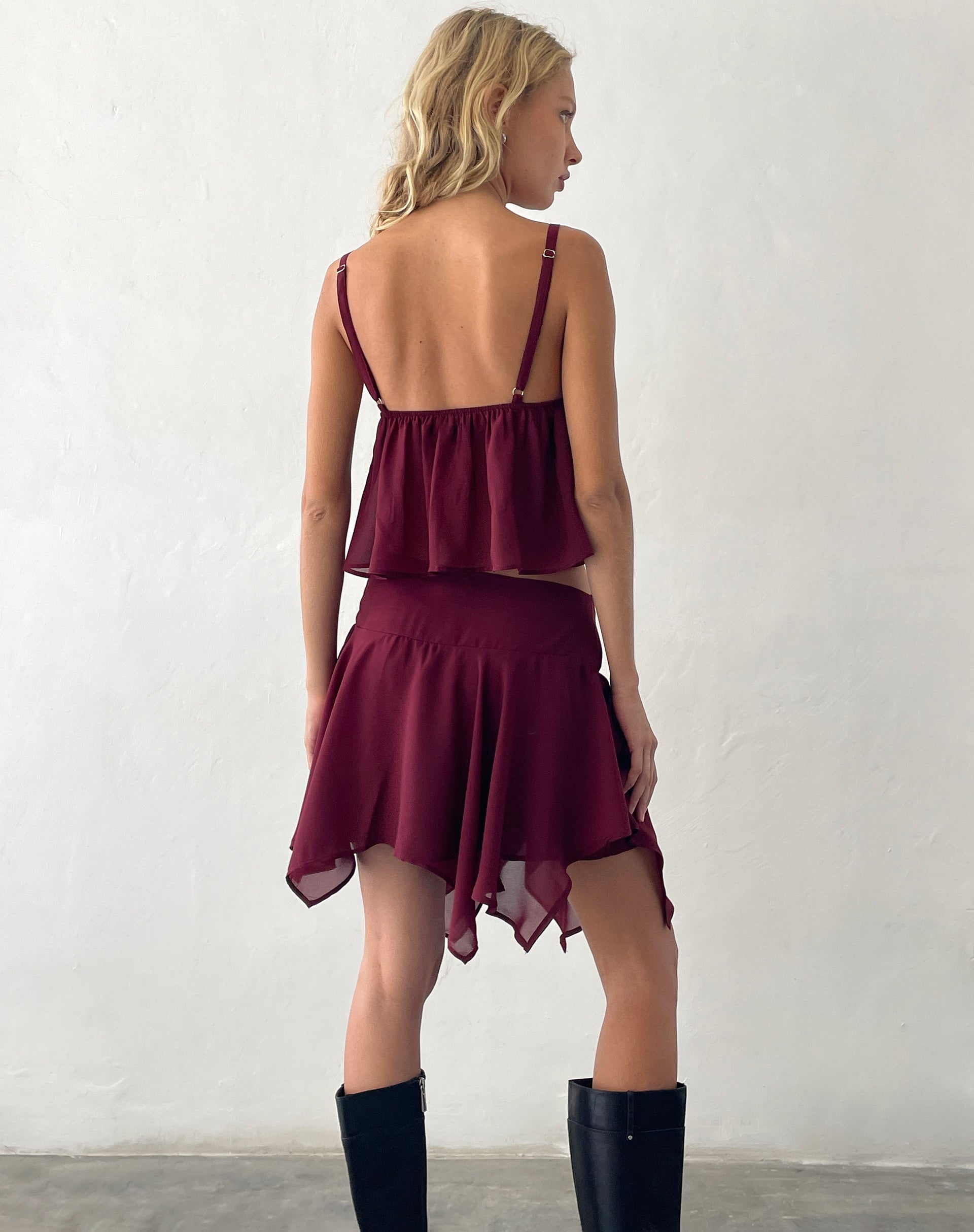 Bild von Veny Minirock aus Chiffon Oxblood