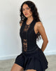 Bild von Verbena Lace Panel Top in Schwarz Tailoring