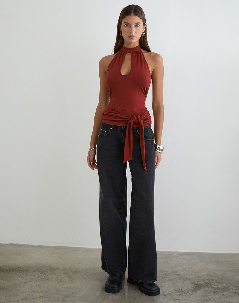 Bild von Verbina Keyhole Top in Jersey Fired Brick