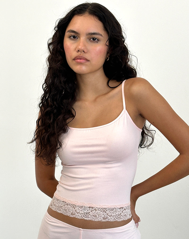 Vikha Vest Top aus weichem Jersey in Rosa