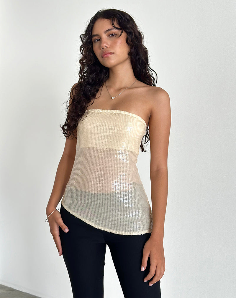 Viksuni Bandeau-Top in Nude Klare getönte Scheibe