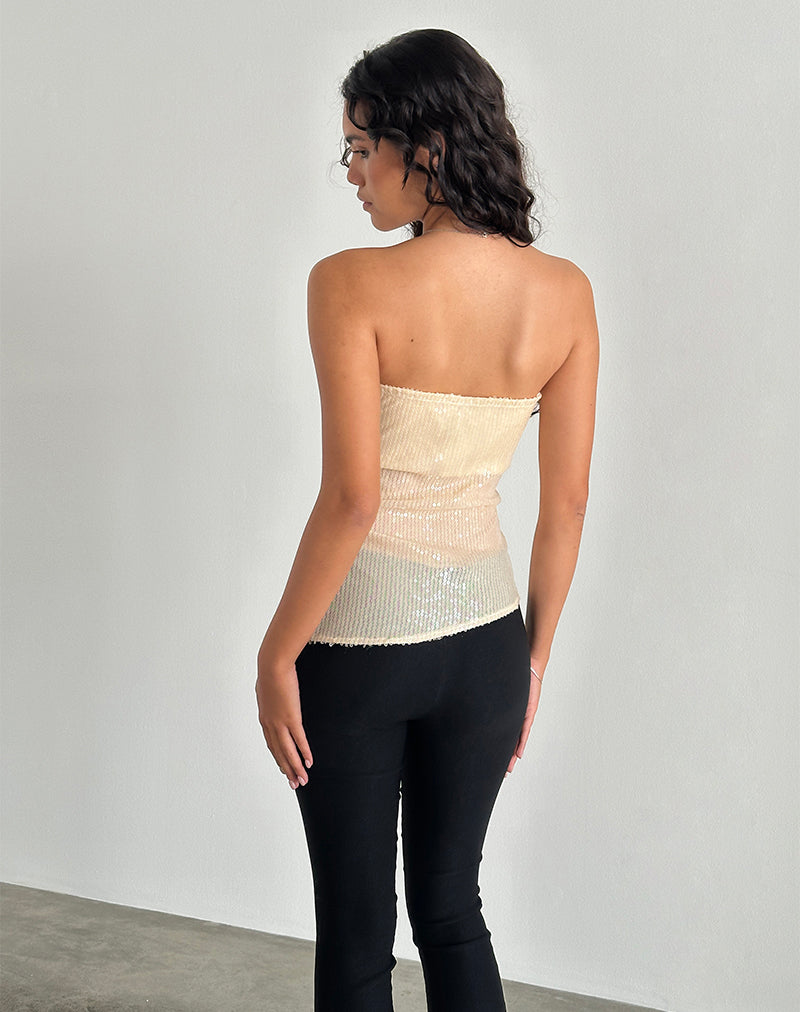 Image of Viksuni Bandeau Top in Nude Klare getönte Scheibe