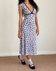 Bild von Vilinia Kleid in Hellgrau Blumen Cluster Flock