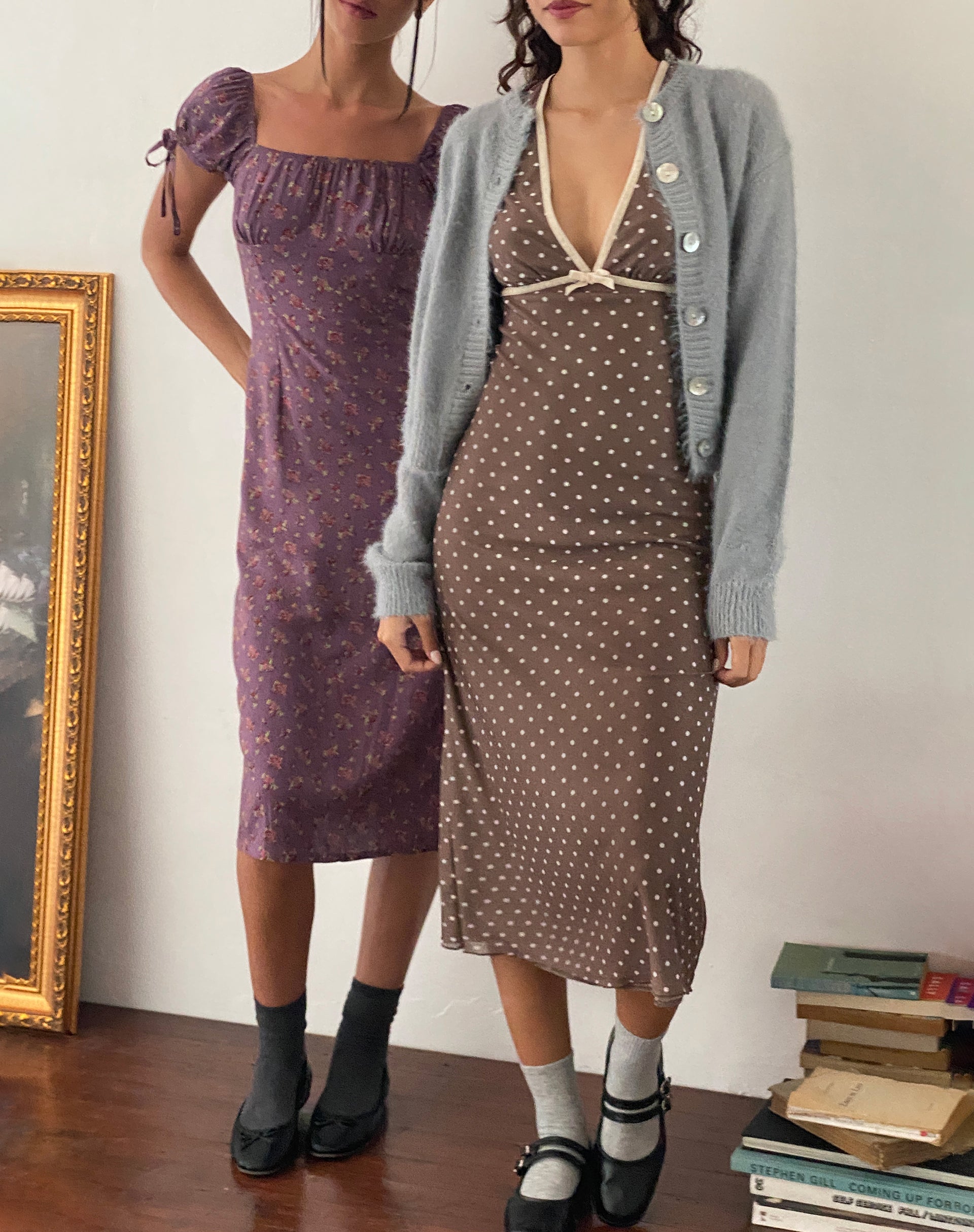 Image of Vilinia Midikleid in Basic Polka Braun