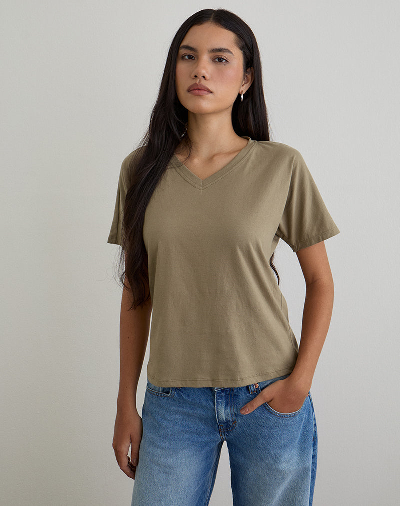 Bild von Viman Top in Jersey Khaki