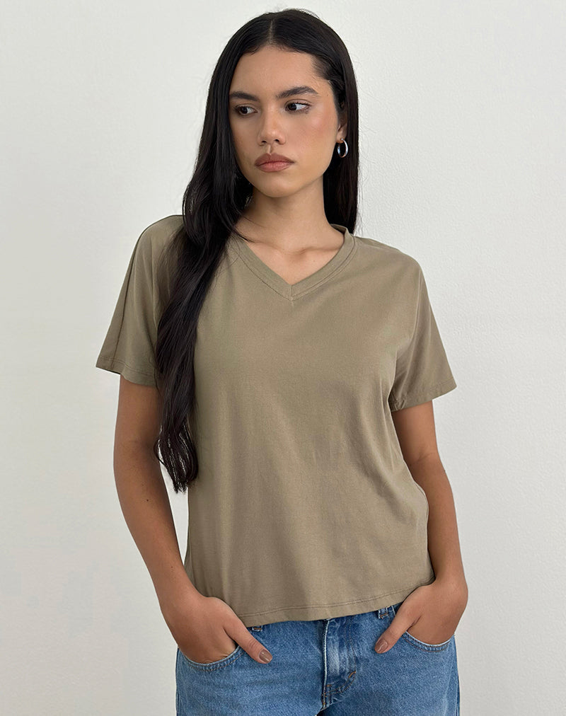 Viman Oberteil aus Jersey Khaki