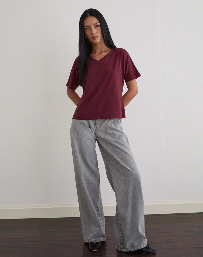 Bild von Viman Top in Jersey Maroon