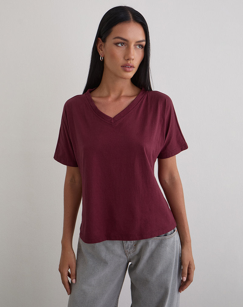 Bild von Viman Top in Jersey Maroon