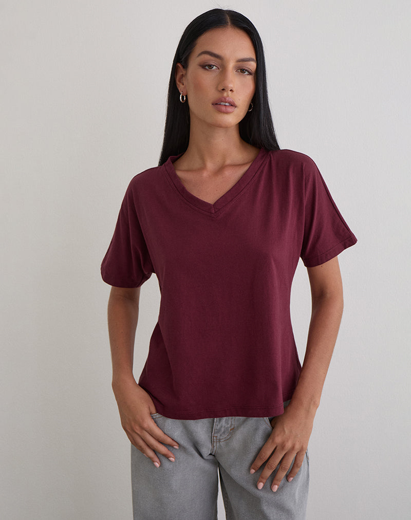Bild von Viman Top in Jersey Maroon