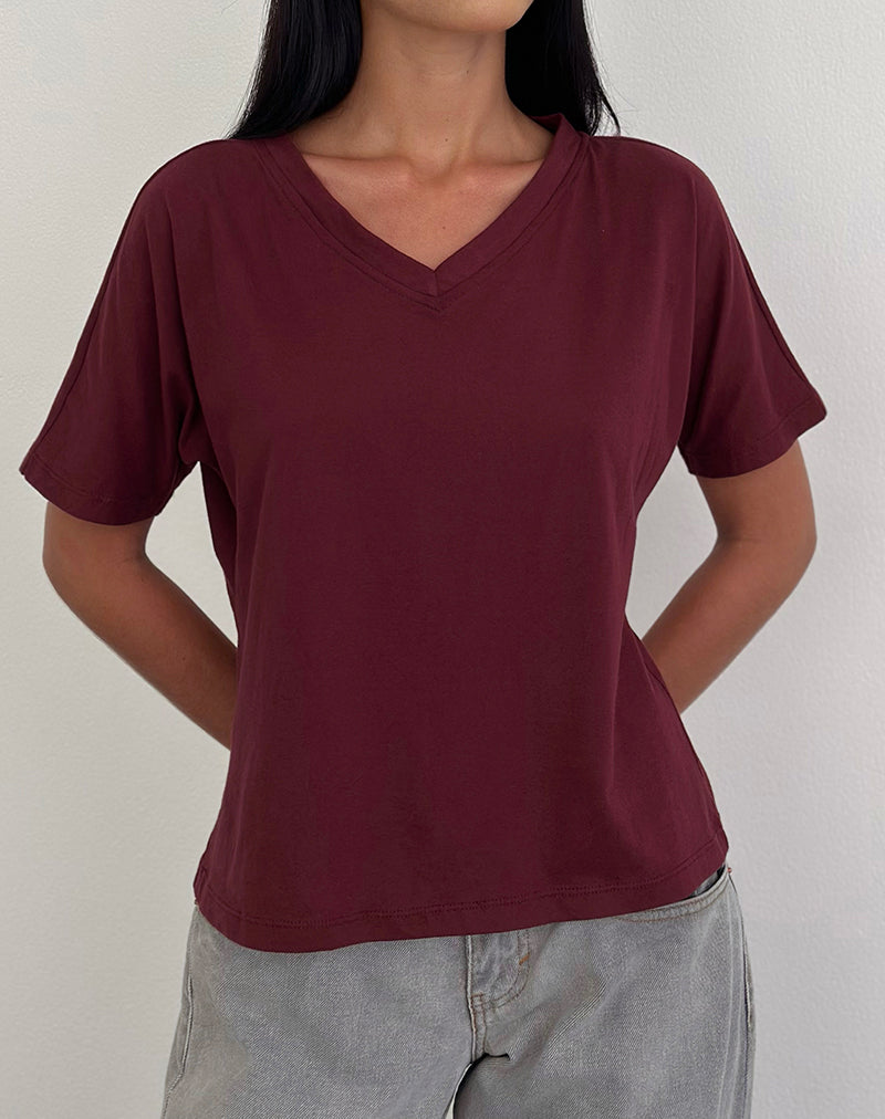 Bild von Viman Top in Jersey Maroon