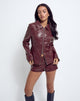 Bild von Vincent Fitted Jacket in PU Burgundy