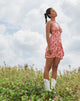 Image of Leana Minikleid aus dunkler Wildblume Cantaloupe