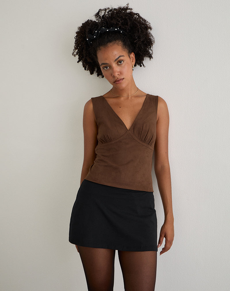 Image von Vishata Top in Wildleder Braun