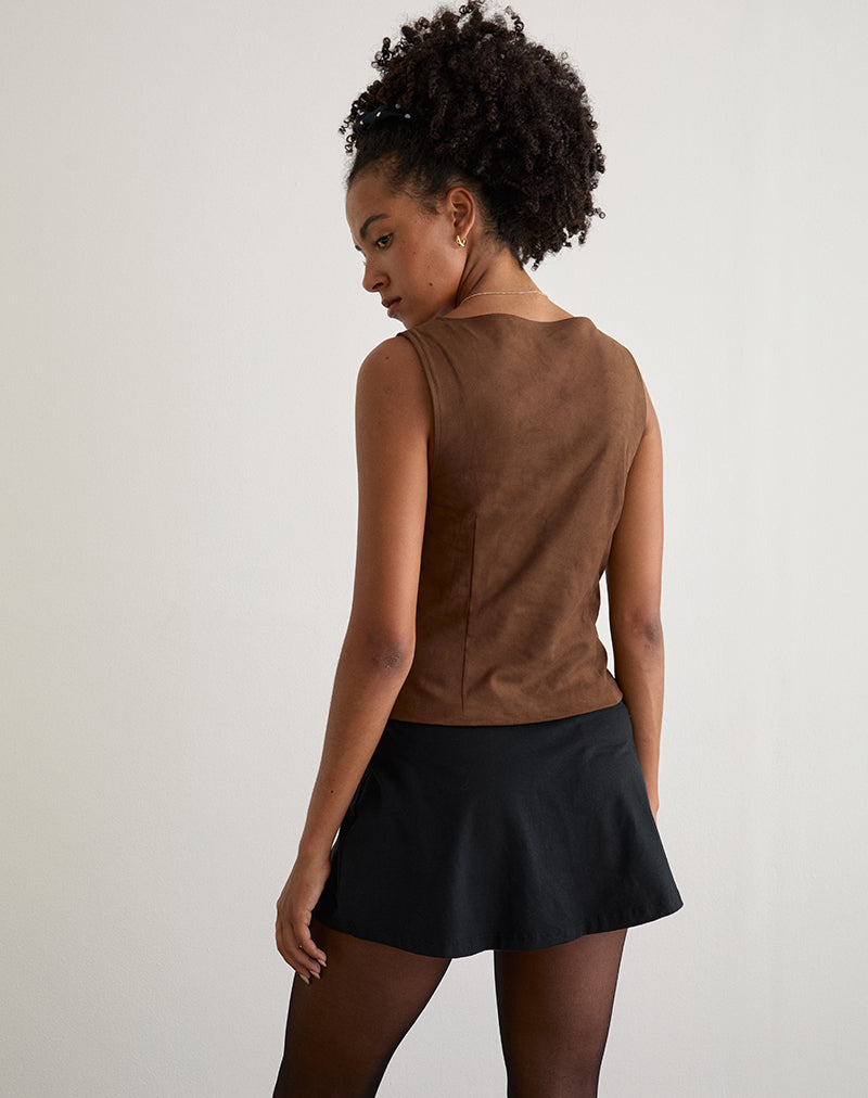 Image von Vishata Top in Wildleder Braun