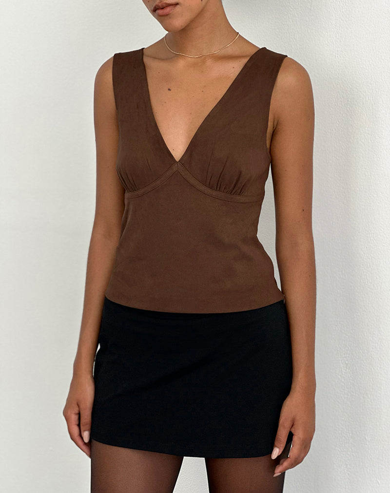 Image von Vishata Top in Wildleder Braun
