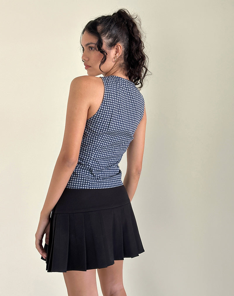Image of Vishata Top in Mini Gingham Dunkelblau