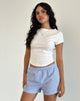 Image of Voir Shorts aus Popeline Gingham Blau und Weiß