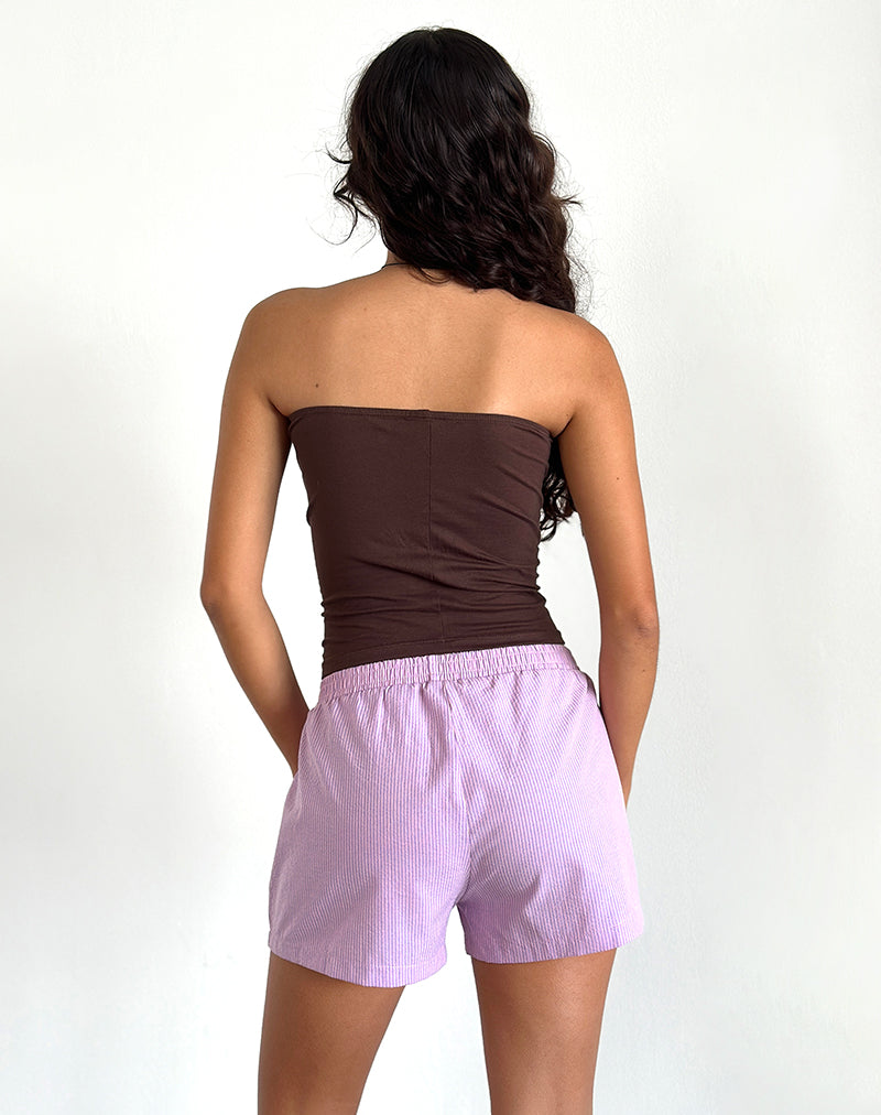Image of Voir Shorts aus Popeline rosa und lila gestreift
