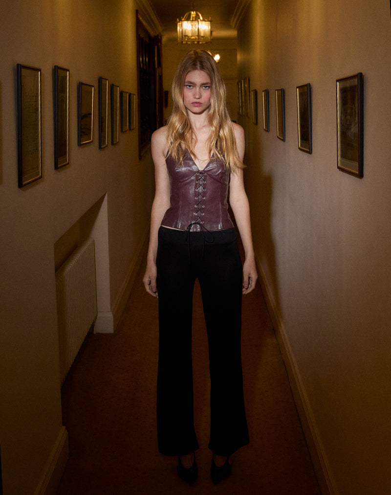 Bild von Wahya Lace Up Halter Top in PU Pflaume