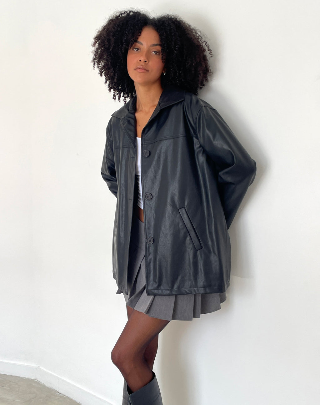 Walta Jacke in PU Schwarz